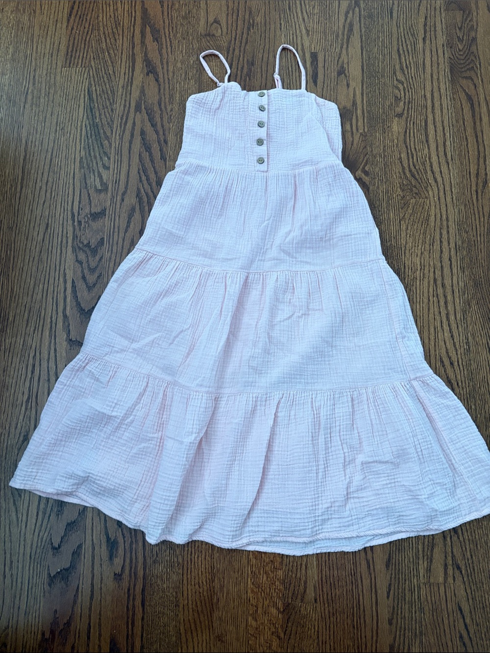 Forever 21 Light Pink Tiered Button-Front Sundress for Kids